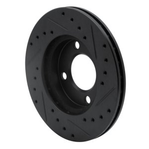 Audi 4000 Brake Rotor (1) - Front Left - R1 Concepts - Drilled & Slotted - Black - `80-`08